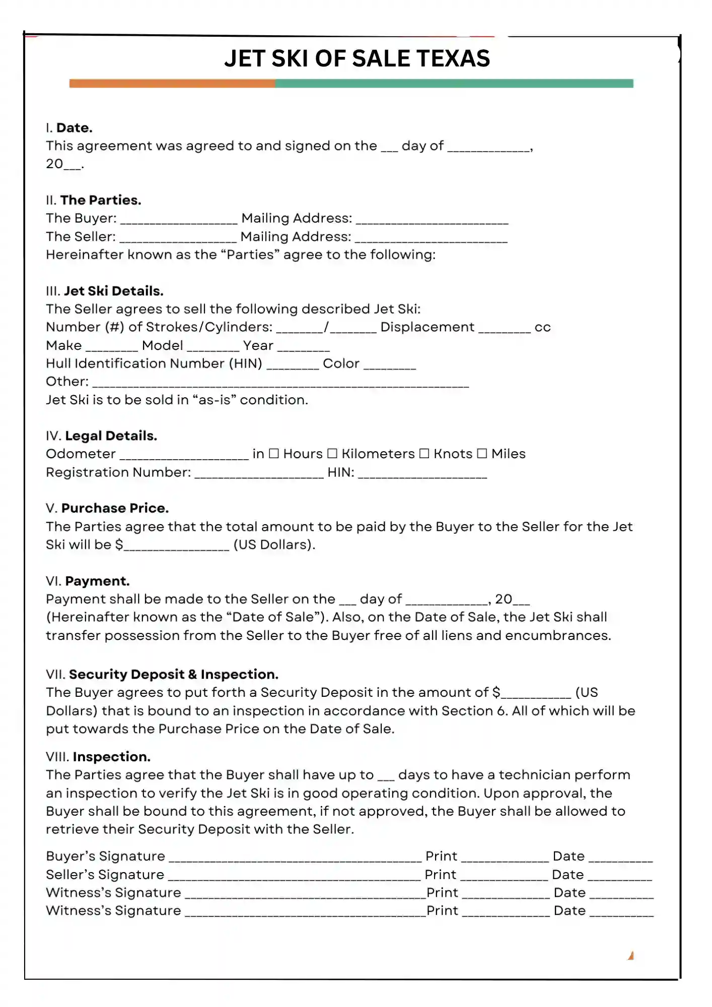 Texas Bill of Sale PDF Downloads